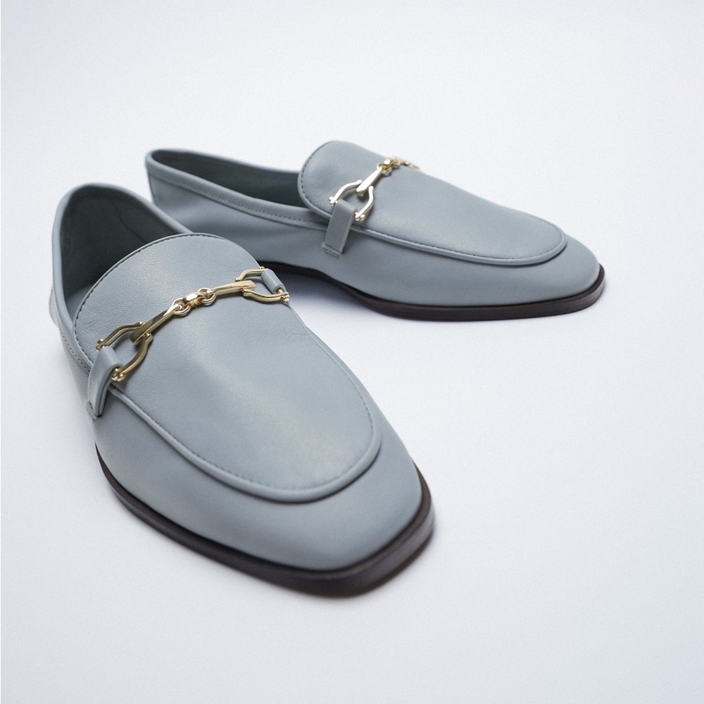 ZARA Elegant Buckled Leather Loafers